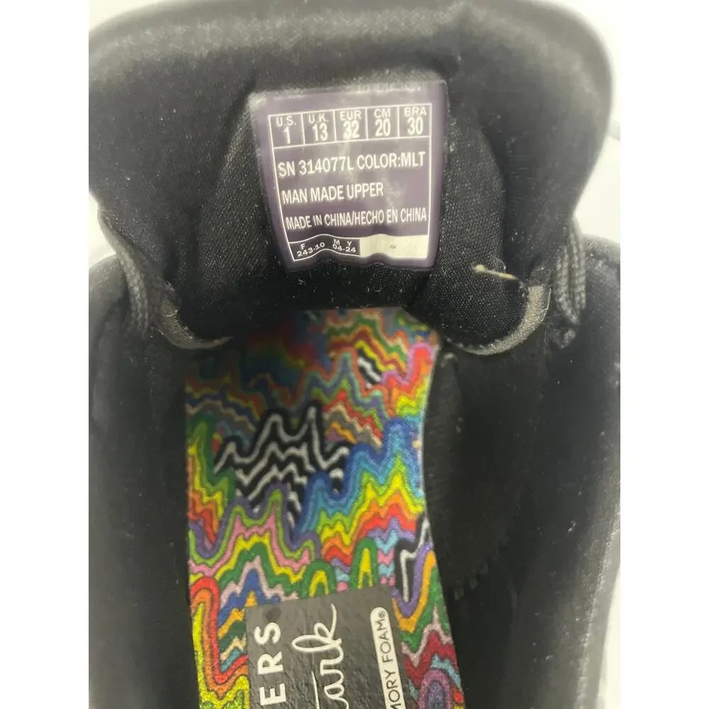 Skechers Sneakers Jen Stark Kids Size 1 Psychedelic Rainbow Art Shoes Swirl - Picture 13 of 13